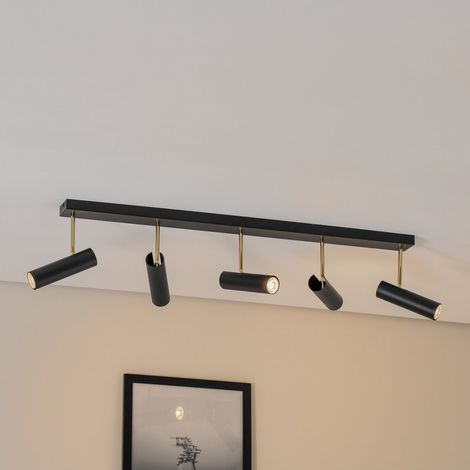 [NEUWERTIG] B-Ware Luminex Deckenleuchte Lampe Axion Leuchte Led 5 Flammig Stahl Schwarz Gold Gu10