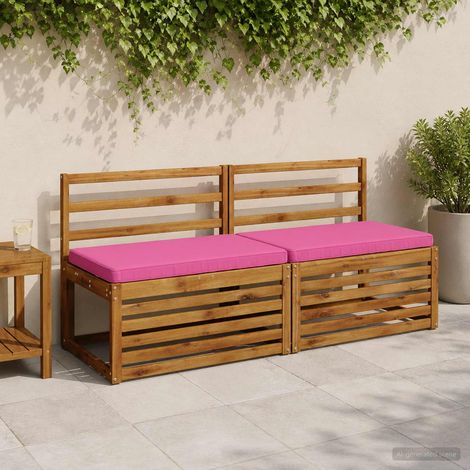 vidaXL Cojín para banco de 1 pieza VUGHT 100% Poliéster Rosa (1/4)