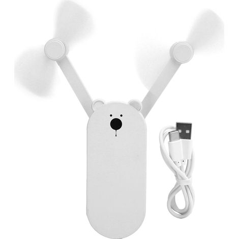 Ventilateur de Poche Rechargeable 2000mAh Double Ventilateur Portable Pliable pour Bureau (1/5)