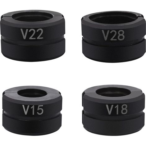 Pressbacke V15V28 V-Kontur für 15mm,18mm,22mm,m,28mm, Pressbackeneinsatz passend für das verpressen von kupferrohren Verwendet, Die in den Bereichen Strom,Schwarz