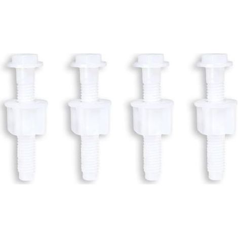 Charnière de siège de toilette universelle en plastique blanc, vis à boulon pour charnières de siège de toilette à montage supérieur, 4 pièces (1/5)