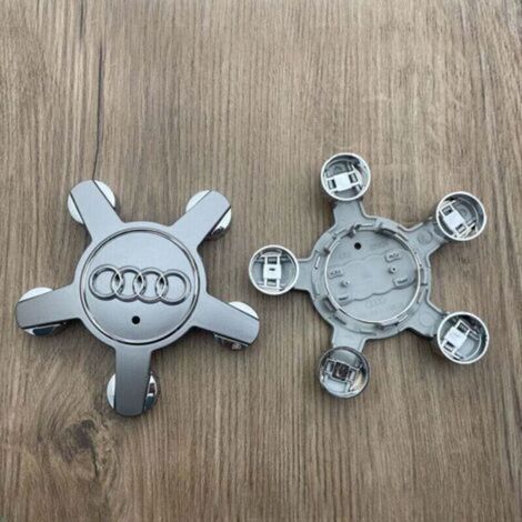 Satz mit 4 Radkappen mit Emblem 4f0601165 N, für 135-mm-Radkappen für Audi (grau)...DEBUNS
