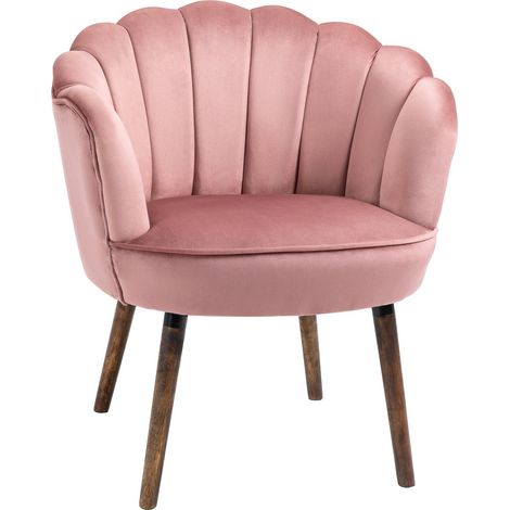 Silla de comedor silla de cocina sillon con respaldo silla de salon poliester madera de caucho rosa 66 x 72 x 79 cm (1/5)