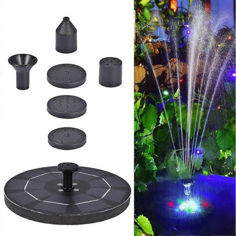 Pompe à fontaine solaire flottante 3,5 W 5 V, lampe LED portable, pompe à fontaine de jardin pour bain d'oiseaux, bassin et décoration de piscine (1/5)
