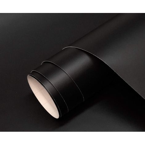 Vinyle adhésif décoratif mat noir 60 x 300 cm pour meubles, cuisine, murs, fenêtres, travaux manuels (1/5)