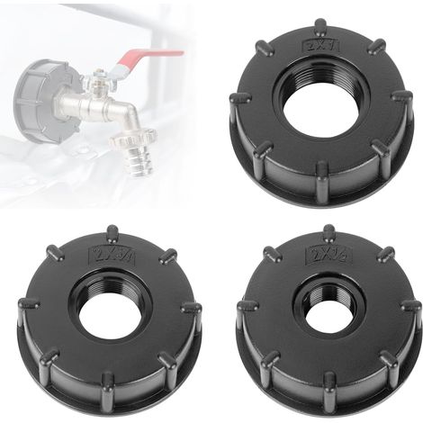 3 Pieces Adaptateur de Réservoir IBC Connecteur, Ibc Réservoir d'eau Connecteur, Connecteur de Réservoir IBC 3/4, 2/1, 1 Pouce, Adaptateur de Cuve pour Vanne de Tonne IBC 1000 litres (1/5)