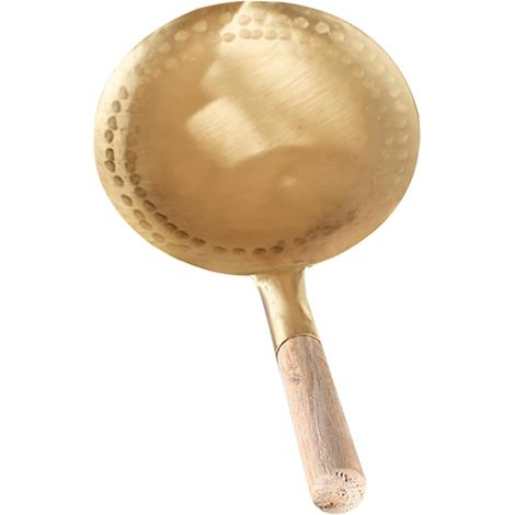 Louche Cuisine en Cuivre et Bois Manche Épaissi, Pelle Multifonction pour Servir et Ramasser le Tofu, Ustensile Pratique Cuisine Maison (1/5)