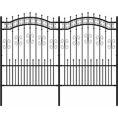Maison Exclusive - Gartenzaun KAMPEN mit Speerspitze Schwarz 240