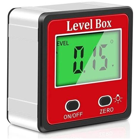 Digital Inclinometer 2 Keys Level Bevel Gauge Meter Bevel, angle protractor with lighting and magnetic (1/4)