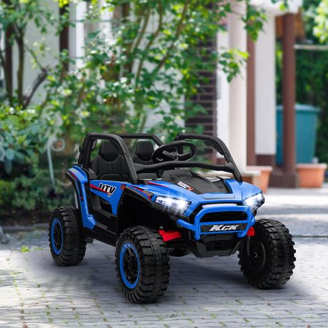 Elektrisches Kinderauto, 2 Sitze, 24 V, 4 Motoren, Elektroauto für Kinder von 3–8 Jahren mit 3 Geschwindigkeiten, eingebauter Musik, Hupe, Lichtern, Federung und Fernbedienung, Geschwindigkeit 5–7 km/