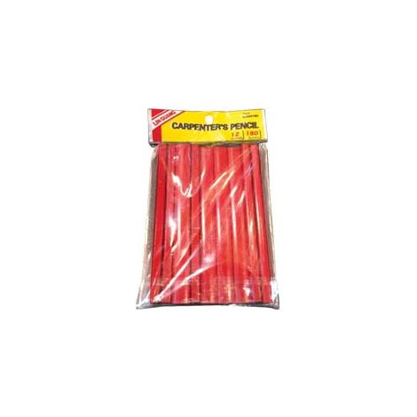 MATITA DA FALEGNAME E MURATORE ROSSA- 245x12x7 mm - mina HB - - 25 pezzi ALTE