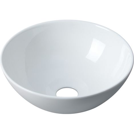 FILO Aufsatzwaschbecken L.26 x H.10 x T.26 cm rund weiße Keramik