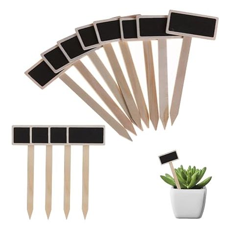 Etichette per piante in legno nero, etichetta per piante, marcatori da giardino a forma di T per lavagna, paletti da giardino in legno per piante in vaso, erbe aromatiche, fiori, verdure (1/5)