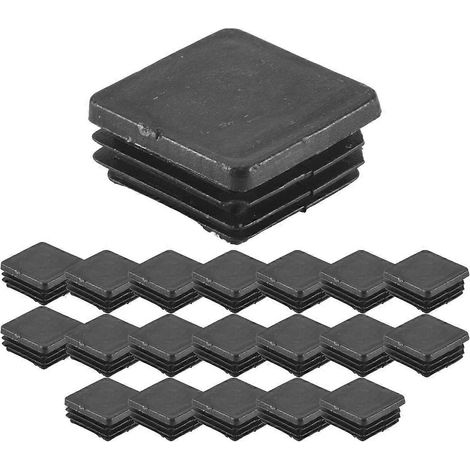 20 Pcs Plastic Square Blanking End Caps Tube Inserts 25mm x 25mm-- (1/5)