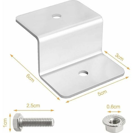 Panneau Solaire en Z, 8pièce Panneaux Solaire Support en Aluminium Conviennent aux Véhicules Récréatifs aux Toits, Montage de Panneau Solaire Adopte un Design en Forme de Z(avec 16 Écrous et 16 Boulon (1/5)