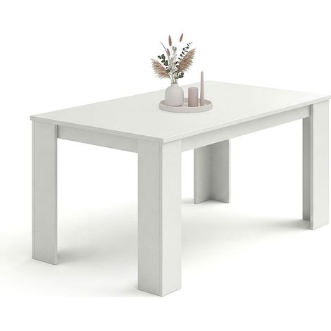 Mesa de comedor fija 140x80 cm Naya Blanco Artik (Blanco Mate) 80cm (ancho) x 75cm (alto)