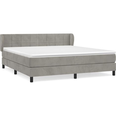 Maison Exclusive - Boxspringbett mit Matratze Hellgrau 180x200 cm