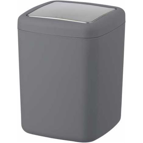 WENKO Mini Pattumiera per Bagno Barcelona, con Coperchio Basculante, Capacità 3L, Plastica Indistruttibile Senza BPA, 15x20x15 cm, Antracite (1/4)