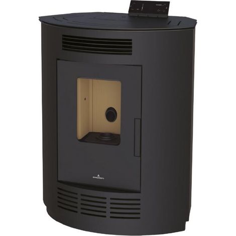 Poêle à granulés d'angle - BRONPI Nina 9 kW  Noir (1/5)