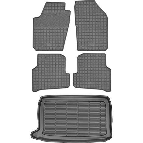 Set di tappetini in gomma per auto e tappetino per bagagliaio per Volkswagen Polo V Hatchback dal 2009 al 2017. (1/5)
