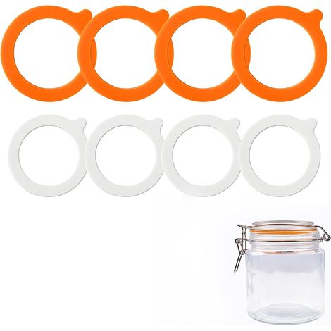 CCYKXA  Lot de 8 joints hermétiques pour bocaux de rangement supérieurs, joints de bocaux en silicone étanches, joints d'étanchéité de rechange pour bocaux en verre, joints hermétiques en silicone, ro