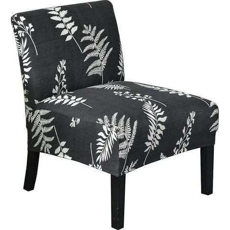 Printed Armless Chair Cover - Retractable Armchair Cover with Black Leaves - Chaise Lounge Cover (1/5)
