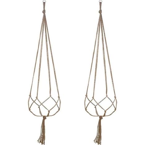Lot de 2 Suspension Plante pour Pot de Fleurs Cache-Pots Suspension en Corde Suspension Plante Macramé Porte Décoration pour Interieur et Extérieur Suspendue Décoration Balcon Maison (90cm)