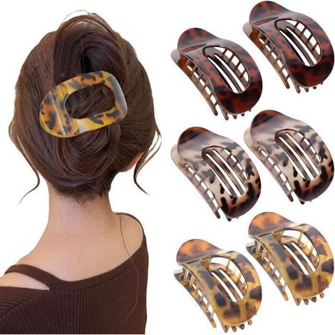 6 Haarspangen für Damen, luxuriöser französischer Stil mit Schildpattmuster, rostfrei und langlebig für alle Haartypen und Anlässe. (1/4)