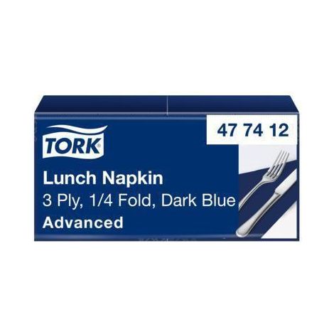 Tork Serviette 477412 33x33cm 3lg. 1/4 Falz dunkelblau 150 St./Pack. (1/3)