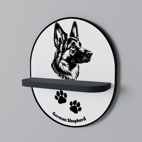 GERMAN SHEPARD Mensola ovale nera (1/5)