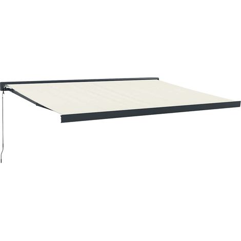 Auvent rétractable crème 4,5x3 m tissu et aluminium vidaXL (1/5)