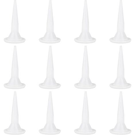 Lot 12 buses calfeutrage coniques blanches, réutilisables, pour pistolet à calfeutrer, applicateurs durables pour finition professionnelle (1/5)