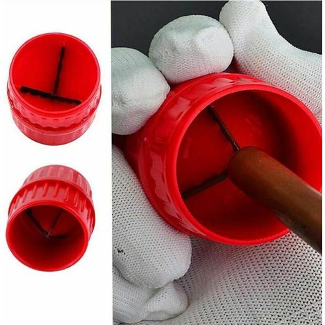 Ébavureur en cuivre, ébavureur multicouche universel avec lames en acier trempé Lame robuste pour tuyau Cuivre Aluminium Laiton PVC Extérieur 5 mm-38 mm Intérieur : 3 mm-38 mm (1/4)