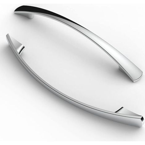 Set di maniglie da 10 pezzi, interasse fori 128 mm, maniglie per mobili, maniglie per armadietti, maniglie per cucina, maniglie per cassetti, cromate