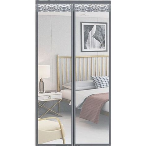 Magnetic Mosquito Curtain, Automatic Closing Mosquito Curtain, 100 x 220 cm (Grey) (1/5)