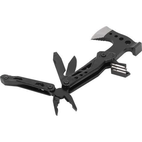 Outil multifonction de poche pliable comprenant hache, marteau, couteau, pince et outils en acier inoxydable pour le camping en plein air (1/5)