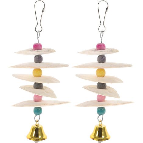 Lot de 2 bols en forme de seiche pour oiseaux, jouets à mâcher en forme d'os de calamar pour l'entraînement des molaires (1/5)