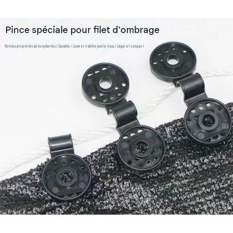 Clip de fixation pour filet d’ombrage serre agricole, attache plastique renforcée anti‑UV, taille grande longueur 10,5 cm, 4 pièce (1/4)