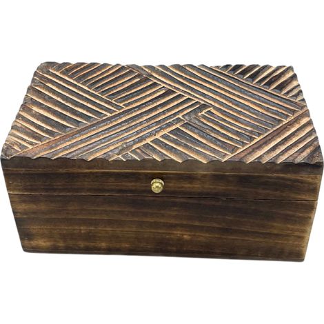 Déco Vintage - Boîte Multi Usages - 22x12x10cm - Lignes Antiques- Vendu par 1