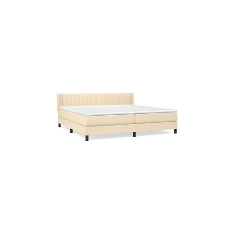 Sommier à lattes de lit avec matelas Crème 200x200 Tissu (1/5)