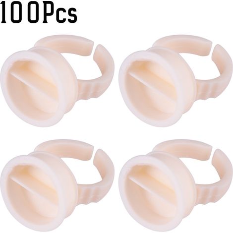 100 gobelets en silicone pour encres de tatouage semi-permanent, porte-pigments anneaux L (1/5)