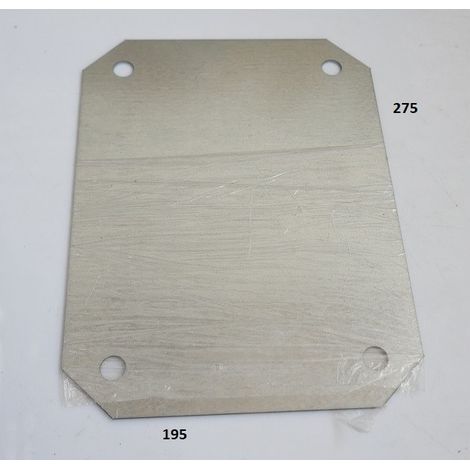 Platine métallique pleine 275x195mm acier galva pour boite soudée rectangle ou coffret industriel 295x215mm