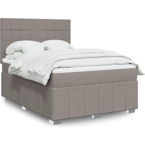 Boxspringbett mit Matratze Taupe 140x200 cm Stoff