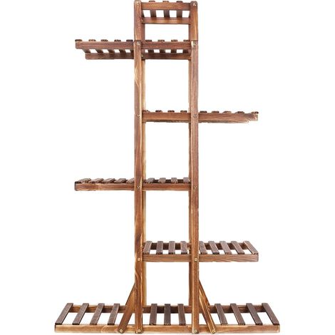 Supporto per piante in legno, 6 ripiani, in legno massello di pino. (1/2)
