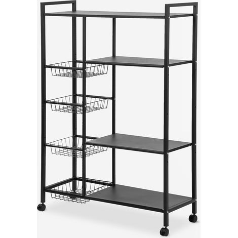 Carrello portafrutta cucina moderno con ruote 115x32x135cm Faris Deluxe