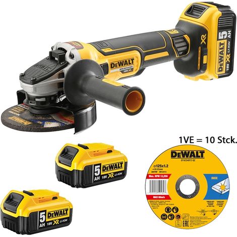 DeWaltAkku-WinkelschleiferDCG405P3-QW18V125 mm3x5,0Ahinkl. Trennscheiben (1/5)