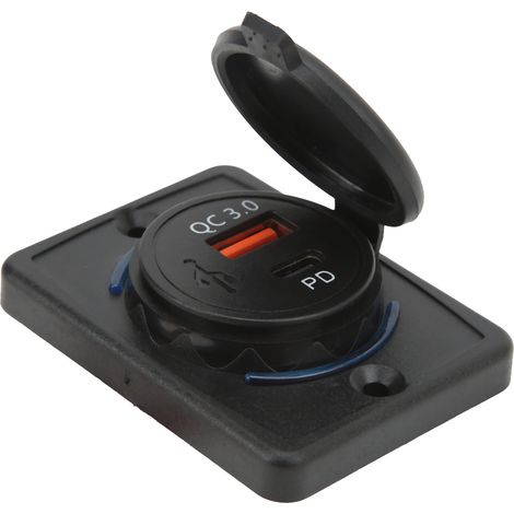 Chargeur Voiture 18W PD QC3.0 USB Adaptateur Prise Rapide Universel 12-24V pour Camping-Car et Équipement Électrique (1/5)
