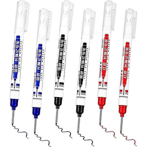 Lot de 6 marqueurs multi-usages pour trous profonds avec pointe de 20 mm de long (1/5)