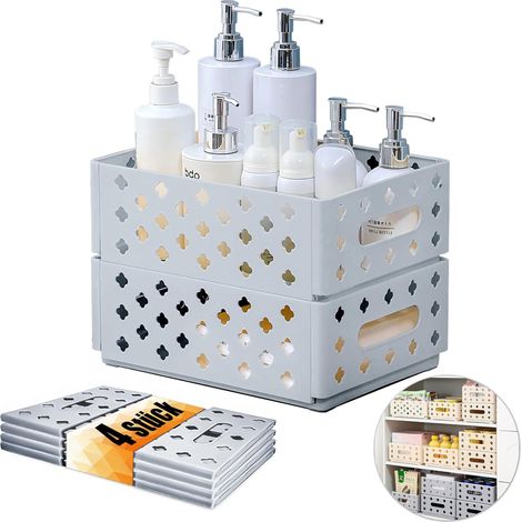 Organizer Pieghevole Set 4 Grigio 30,5x23,5x11,5cm (1/5)