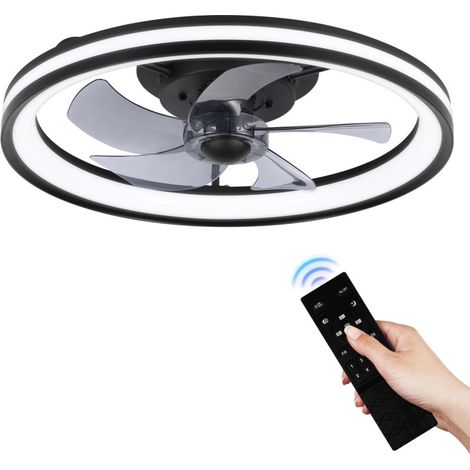 SWANEW Ventilatore da Soffitto LED Dimmerabile 48 cm con Telecomando per Luci da Camera e Soggiorno (1/5)